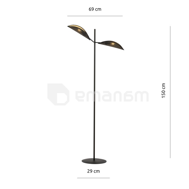 ტორშერი EMIBIG VENE LP2 E14 2x MAX 40W შავი ოქროსფერი