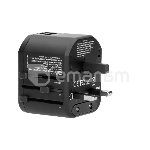 დამტენი უნივერსალური ORNO 2 USB 5В 2.4А 100-240V GOworld