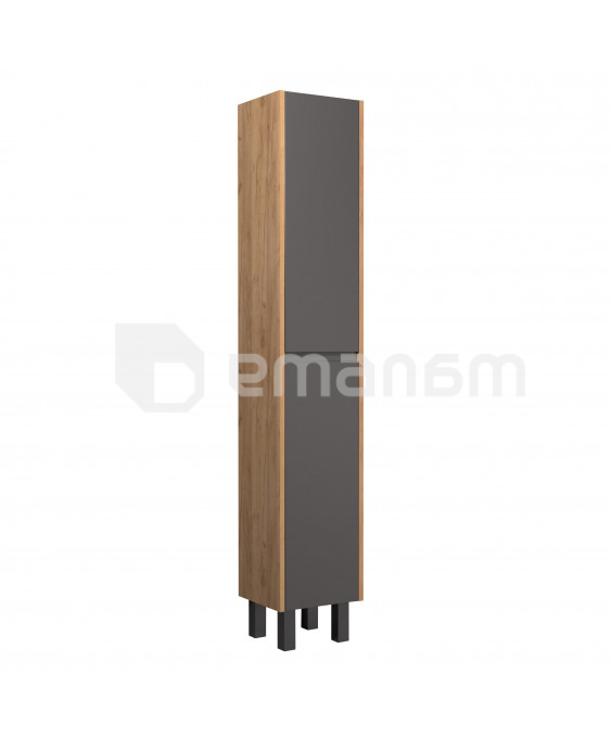 აბაზანის კარადა პენალი OLIVE P-33-U Wood/Grey 33x175 სმ