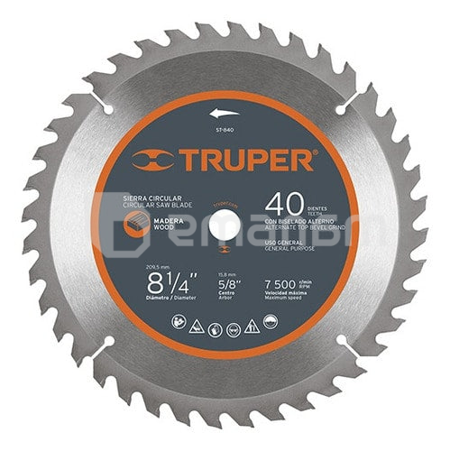 საჭრელი დისკი ხისთვის Truper ST-840 210 მმ