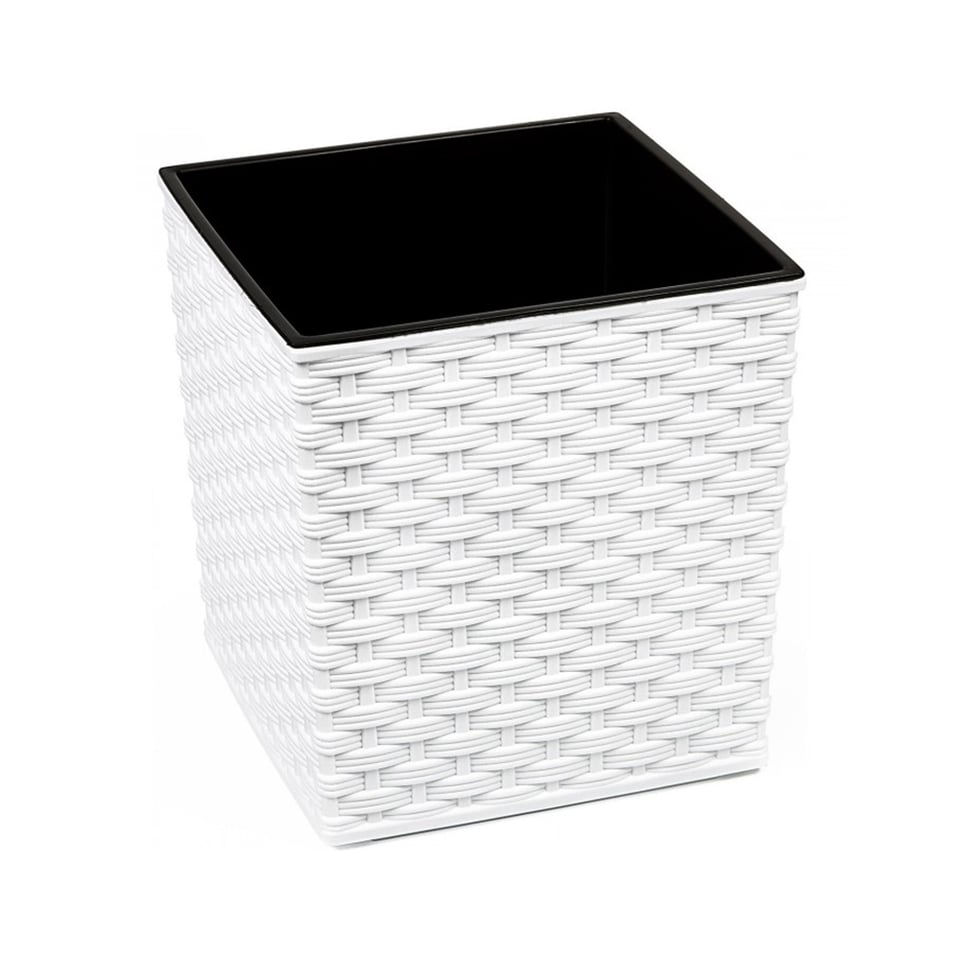 ქოთანი ყვავილის Lamela JUKA rattan planter white 40x40 სმ