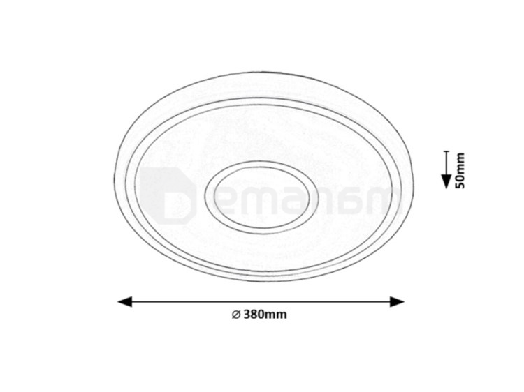 ჭერის სანათი Rabalux Taytum 25W 3000K D380 H50 თეთრი 71117