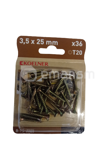სჭვალი ხის მაგარი ზედაპირი Koelner 3,5x25 მმ 36 ც B-TS-3525  ბლისტი