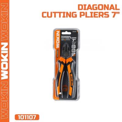 მკვნეტარა Wokin 101107, 180mm DIAGONAL CUTTING PLIERS(INDUSTRIAL), Black/Orange