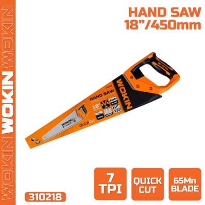 ხელის ხერხი Wokin 310218, 450mm, Hand Saw, Black/Orange