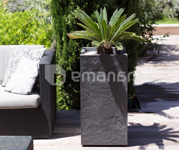 ქოთანი პლასტმასის EDA Plastiques CARRE HAUT VOLCANIA'UP 29,5 X 29,5 X 49,5სმ 36ლ