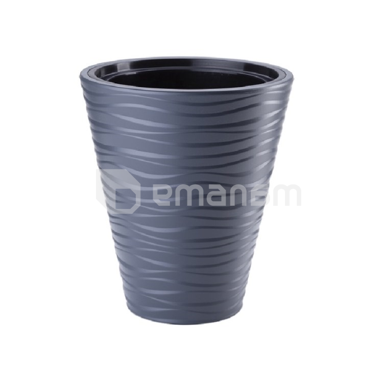 პლასტმასის ქოთანი ყვავილებისთვის FORM PLASTIC Sahara Dunes round 2720-014 Ø30 ანტრაციტი