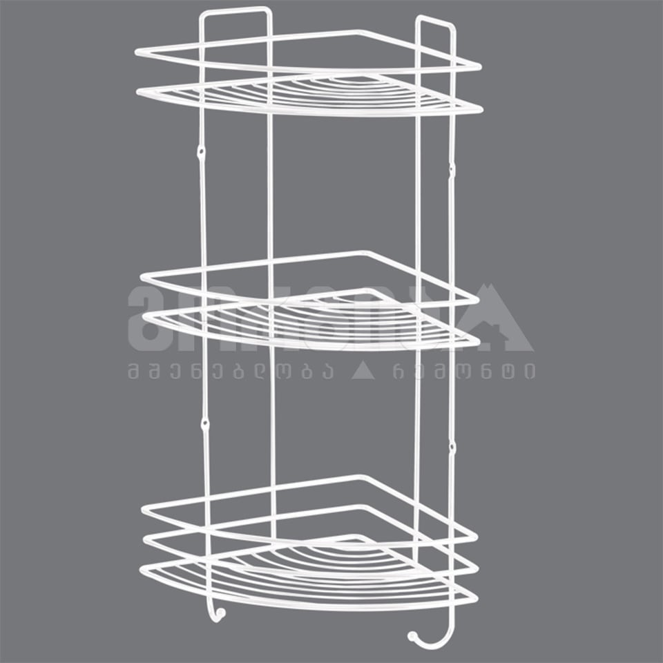 აბაზანის კუთხის თარო სამიანი (თეთრი) 22სმ DB-729