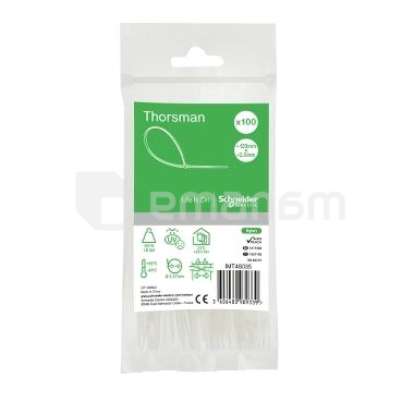 დამჭერი Schneider Electric 120x2.5მმ თეთრი (100 ცალი პაკეტში)