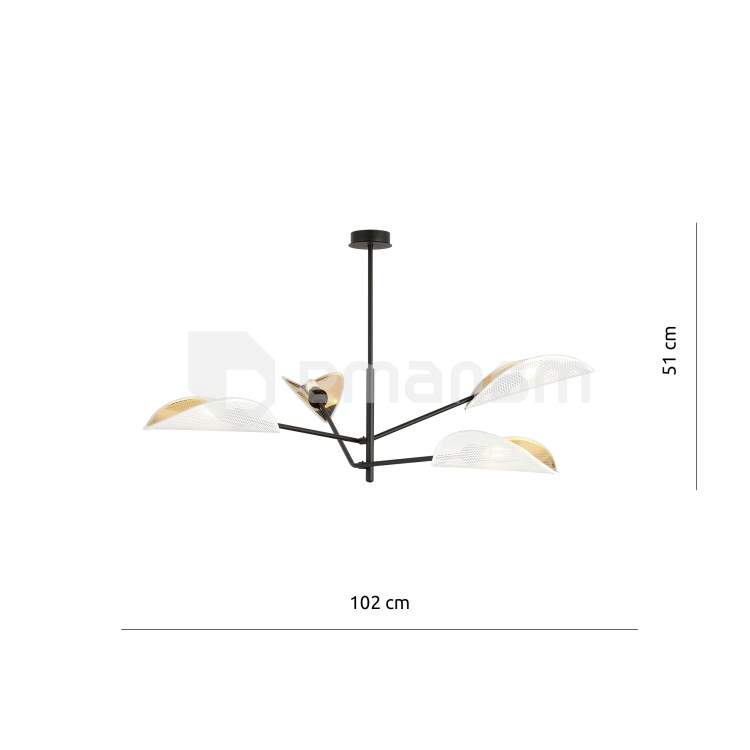 ჭაღი EMIBIG VENE 4 E14 4x MAX 40W თეთრი ოქრროსფერი