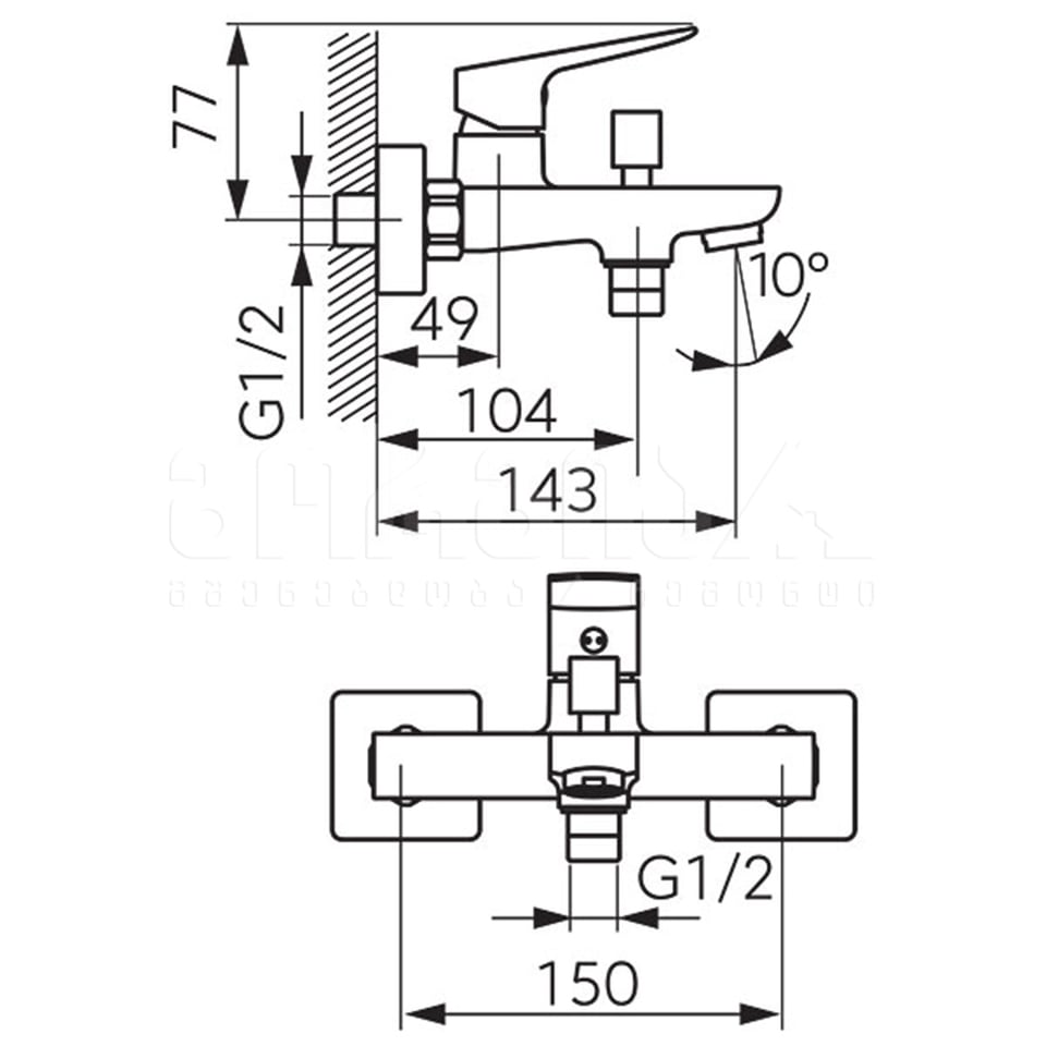 აბაზანის შემრევი შავი LIPPI ECOLOGICA BLP1EABL