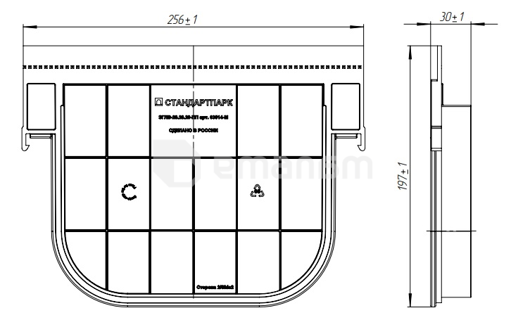 საცობი ღარის Standartpark ЗГЛВ-20.26.20-ПП 63514-М