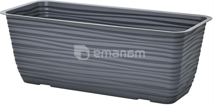ქოთანი ყვავილის Form-Plastic Sahara box with saucer 40 anthracite