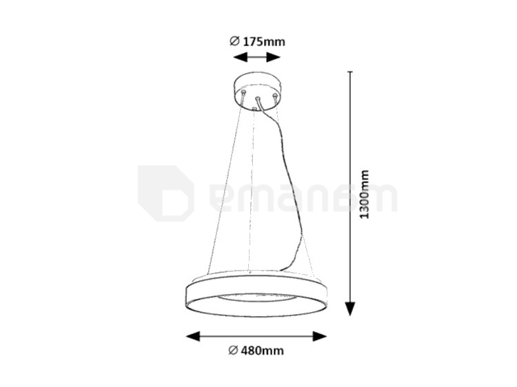 საკიდი Rabalux Ceilo LED 38W 3000 6500K თეთრი 72002