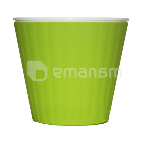 პლასტმასის ქოთანი ორმაგი Aleana იბისი 13x11,2 ზეთისხილი-თეთრი