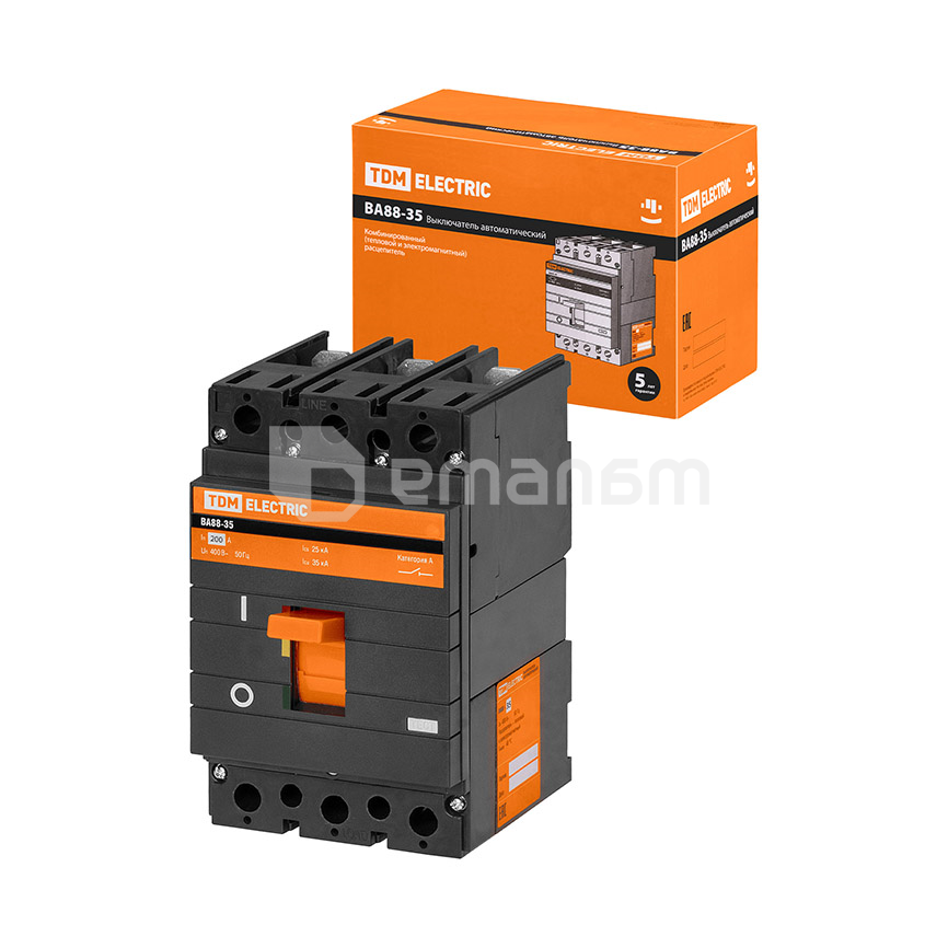 ავტომატური ამომრთველი TDM 3Р 200А 35кА ВА88-35 SQ0707-0016