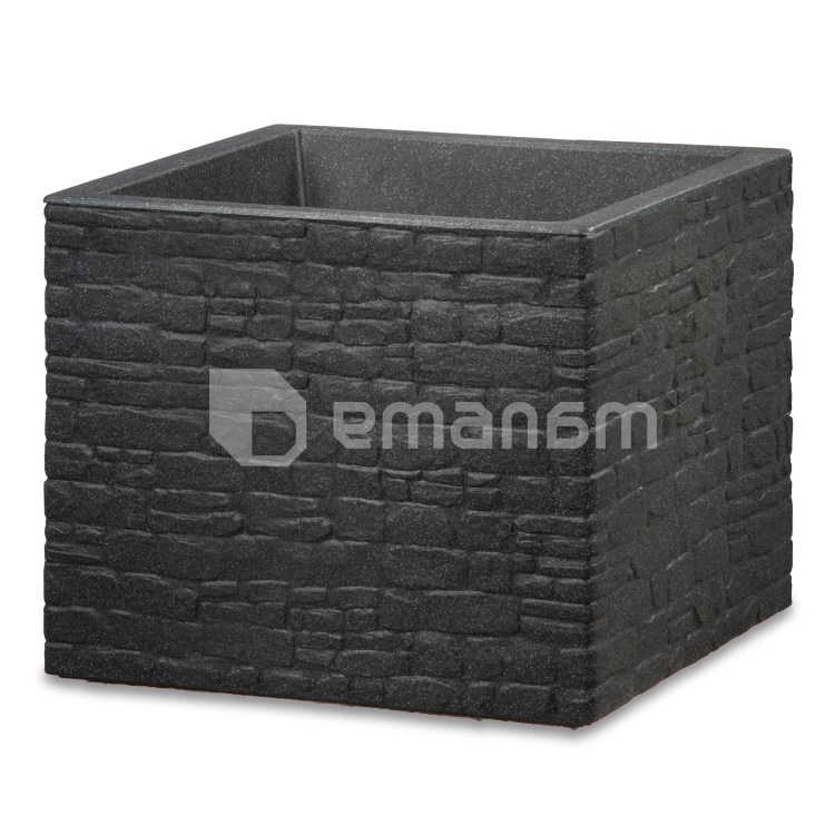 ქოთანი პლასტმასის ეზოს Scheurich 246/30 MURETTO STONY BLACK
