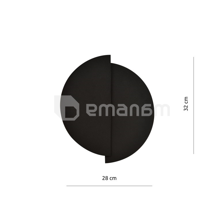 ბრა EMIBIG FORM 9 G9 1x MAX 20W შავი