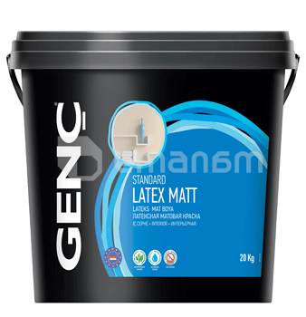 საღებავი ინტერიერის Genc Standard Latex Mat 20 კგ