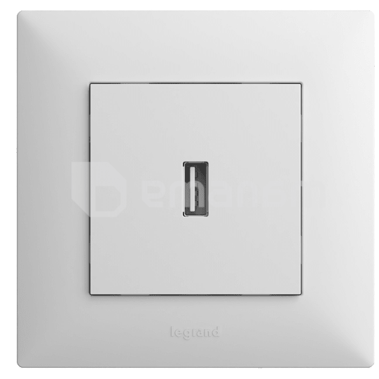როზეტი ჩარჩოს გარეშე USB,თეთრი LEGRAND