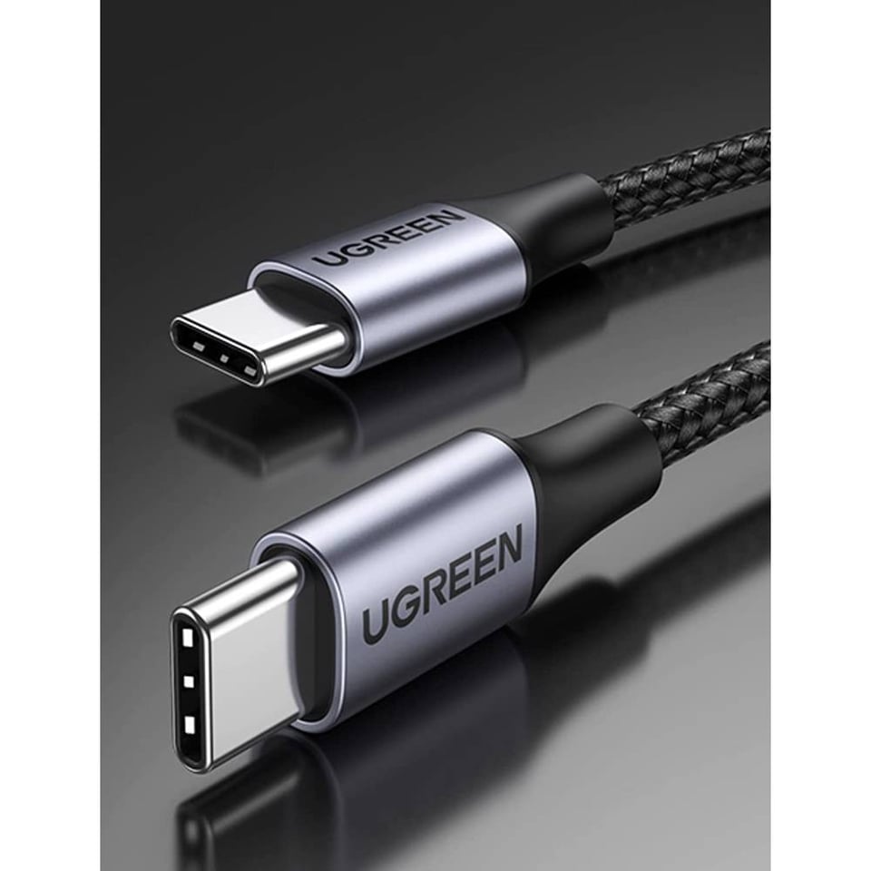 USB კაბელი UGREEN US316 (70427) 100W, Type-C to Type-C Fast Charging Cable, 1m, Black