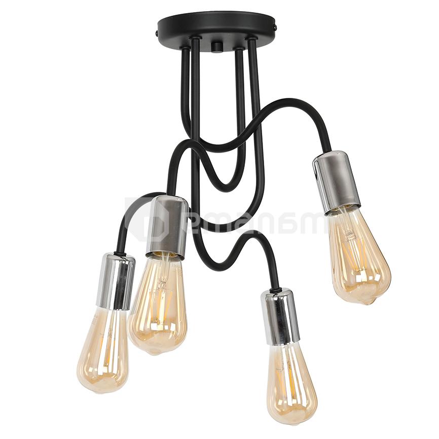 ჭაღი Luminex 8072 Dow 4 E27 15W შავი ქრომი