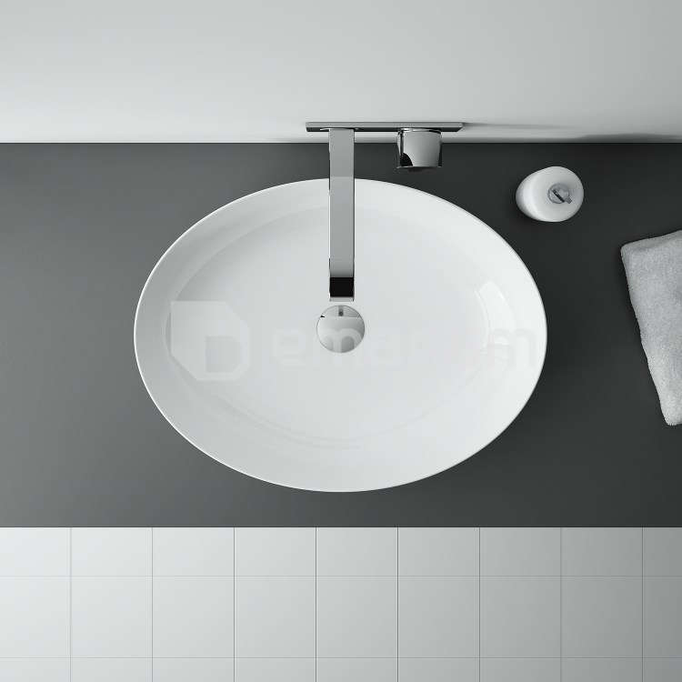 ხელსაბანი დასადები Elita Rika 52x40 თეთრი