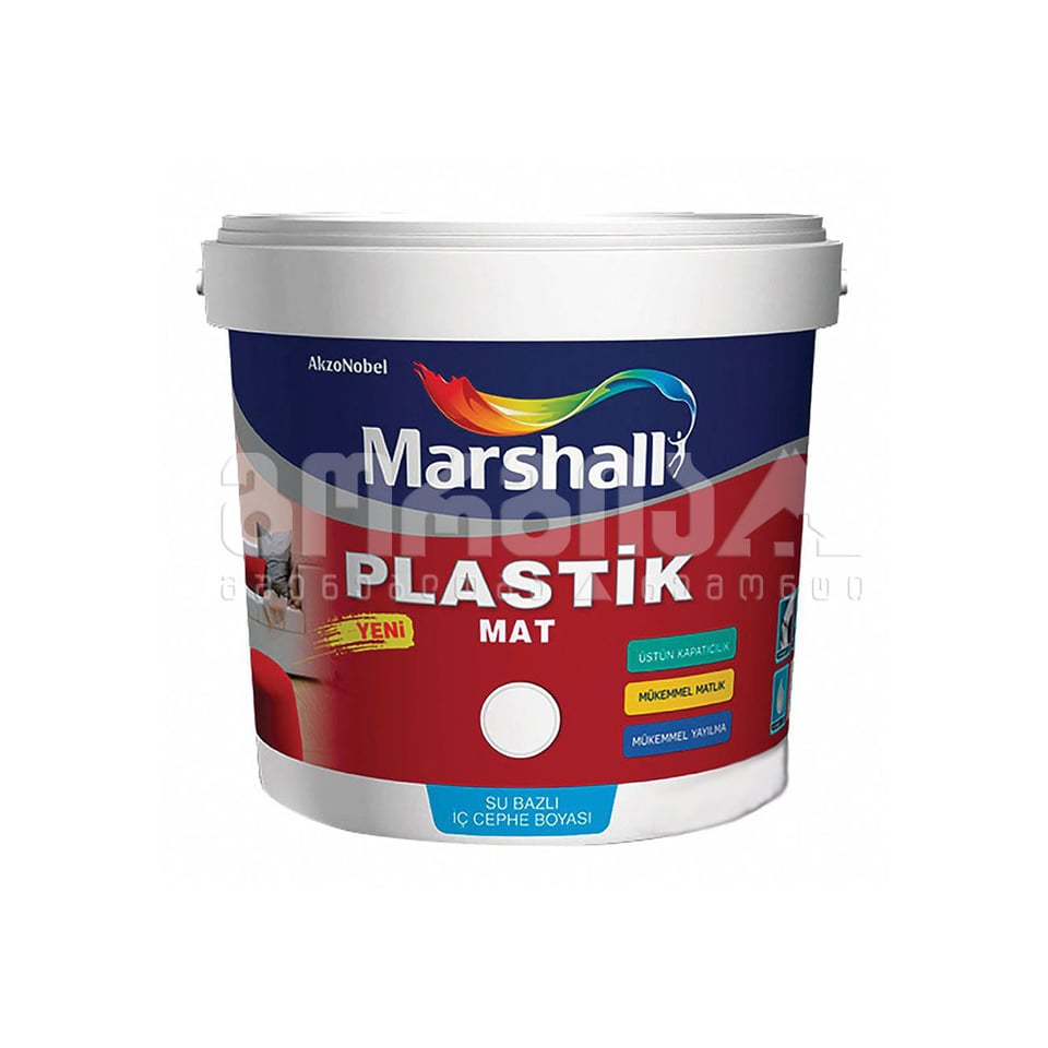 საღებავი ინტერიერის- plastik mat marshall 7.5ლტ თეთრი
