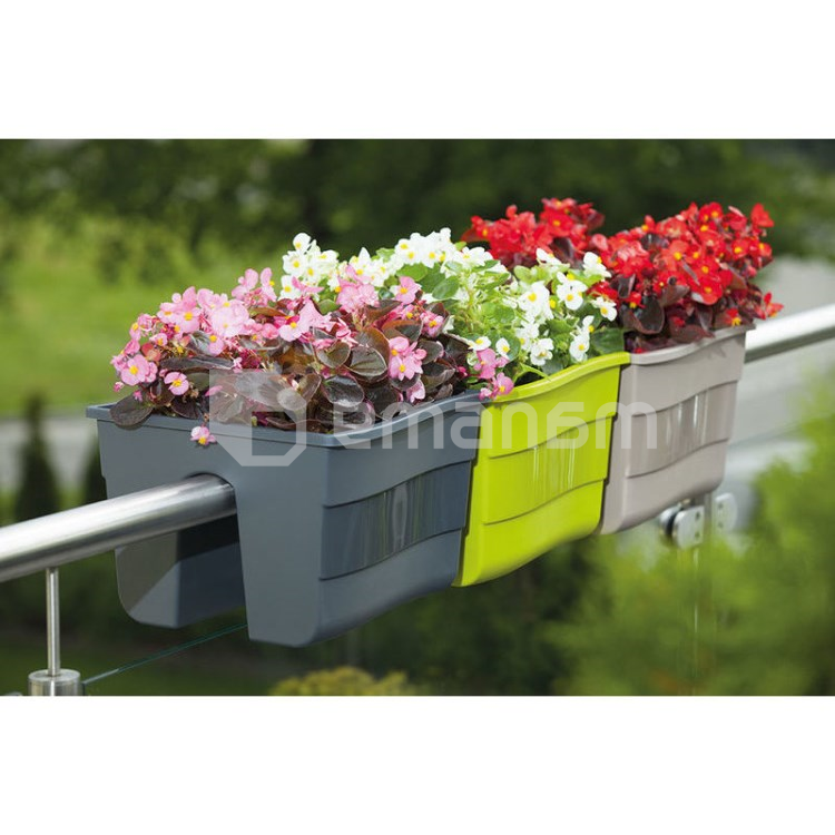 პლასტმასის ქოთანი ყვავილებისთვის FORM PLASTIC Wave railing pot 2488-042 Ø30 ფსტისფერი