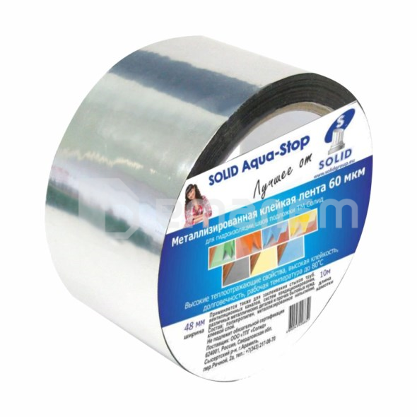 სკოჩი ლითონიზირებული SOLID AQUA STOP 48მმ*10მ