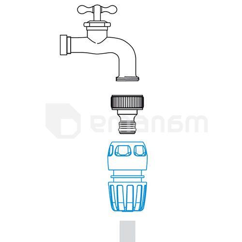 კონექტორი შლანგის უნივერსალური GF Universal GF80043027 1/2"x5/8"x3/4"