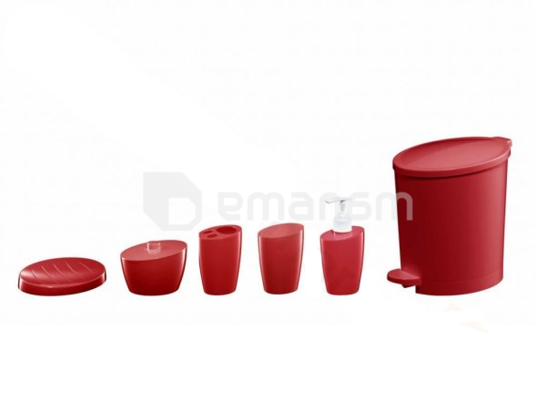ნაკრები აბაზანისთვის Bisk POP' SET 6pcs RED