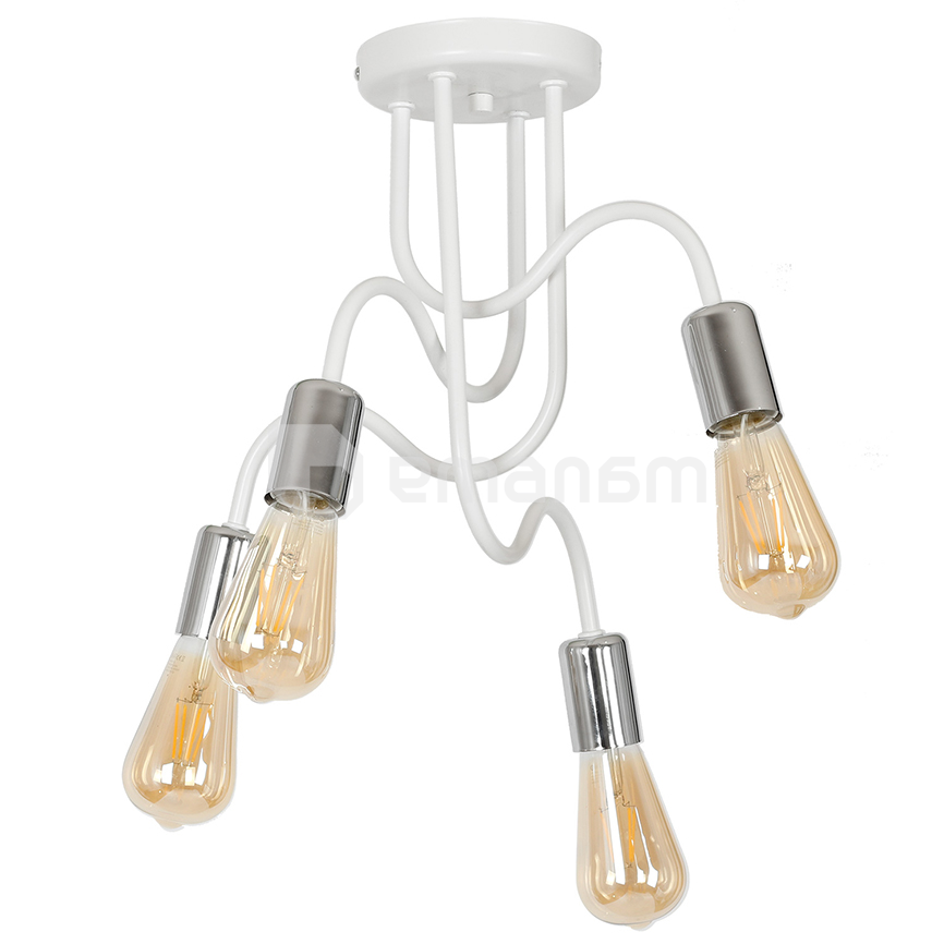 ჭაღი Luminex 8075 Dow 4 E27 15W თეთრი ქრომი