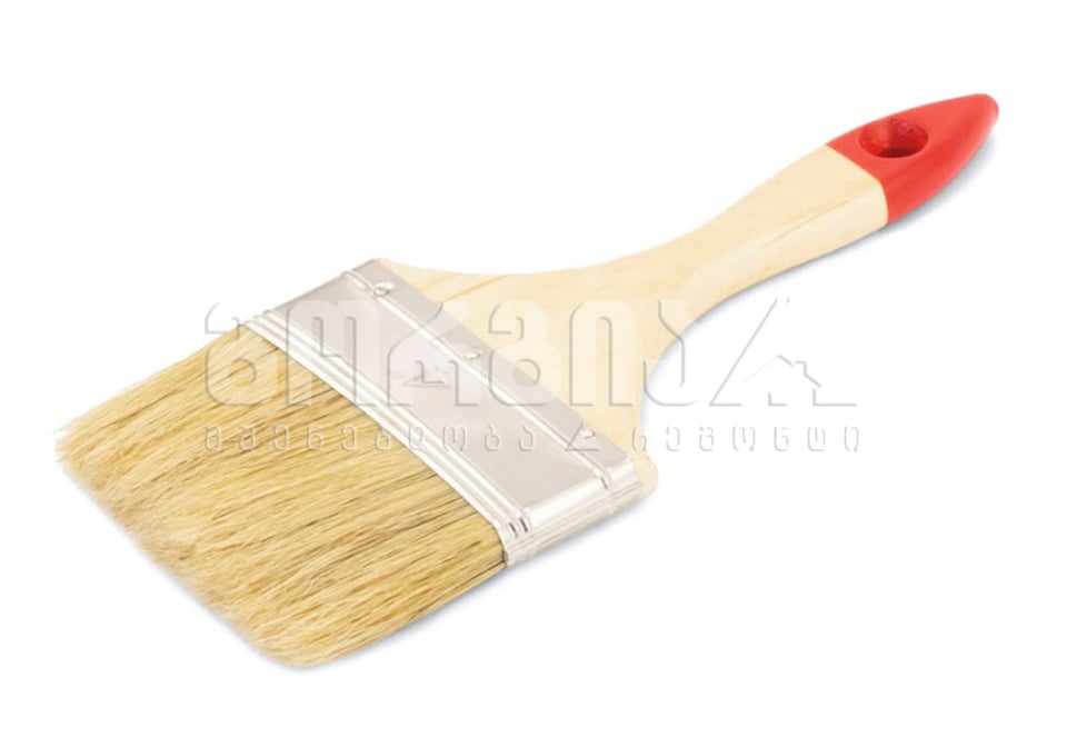 ფუნჯი თეთრი ნატურალური ბეწვით  სახელურით 81269912 100მმ *5მმ