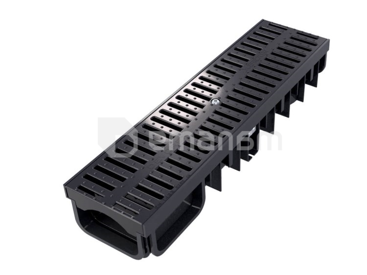 სადრენაჟო ღარი Devorex XDRAIN C250 130/50 შავი პოლიამიდის ცხაურით 0.5 მ