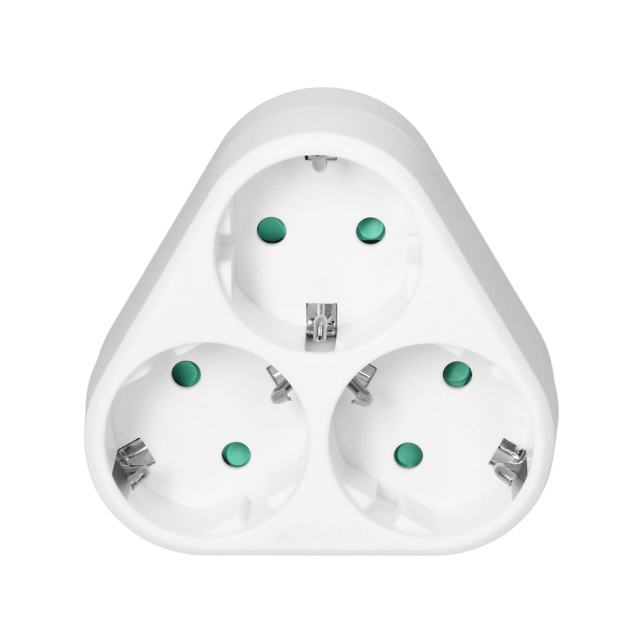 გამანაწილებელი ORNO Schuko 3 დამიწებთ თეთრი