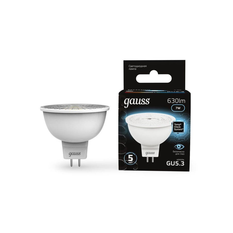 LED ნათურა MR16 7W 630lm 6500K GU5.3 - 101505307 Gauss Black