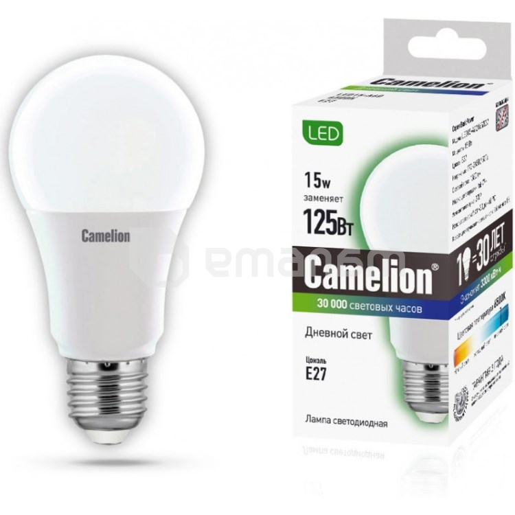 შუქდიოდური ნათურა Camelion 15W A60 E27 6500K
