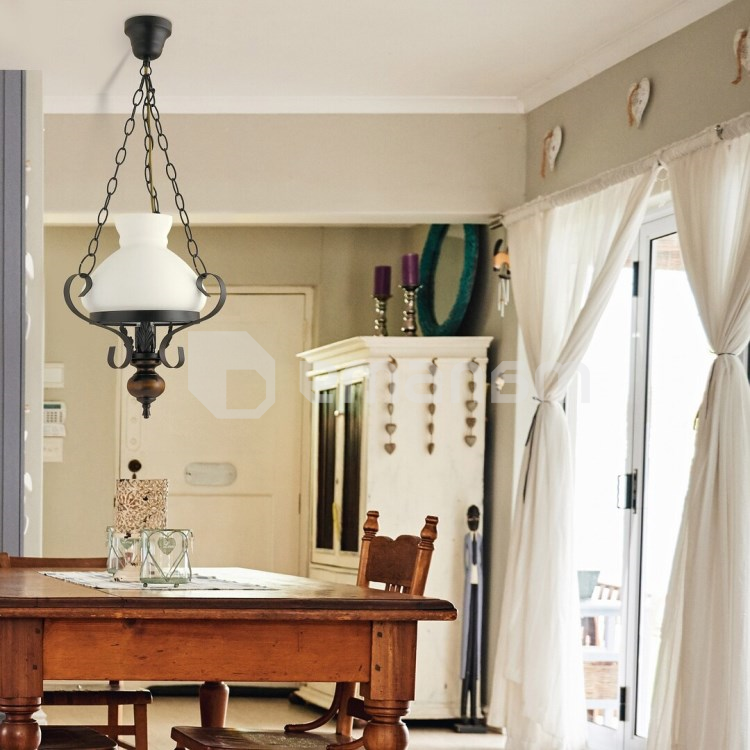 საკიდი Rabalux PETRONEL 1 Е27 ლითონი ხე შავი 7076