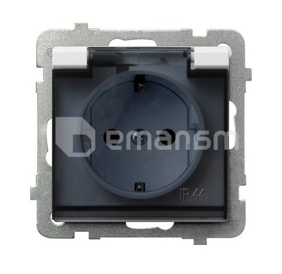 როზეტი დამიწებით და თავსახურით ჩარჩოს გარეშე Ospel Sonata GPH-1RS/m/00/d 1 განყოფილებიანი IP44 თეთრი