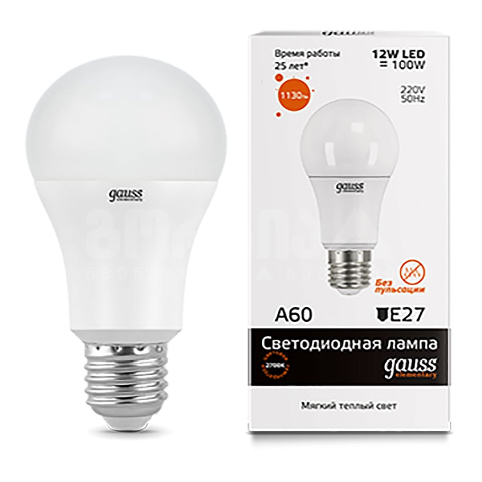 ლედ ნათურა A60 12W E27 2700K gauss el - 23212