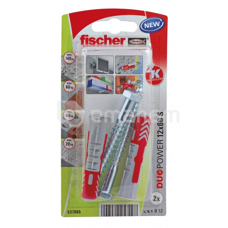 დიუბელი თვითმჭრელით Fischer Duopower 12x60 S 2 ც 537665
