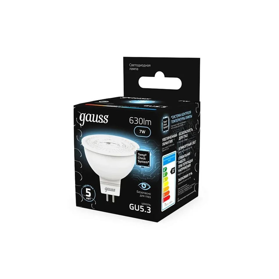 ლედ ნათურა MR16 GU5.3 7W 4100K 1/10/100 - 101505207