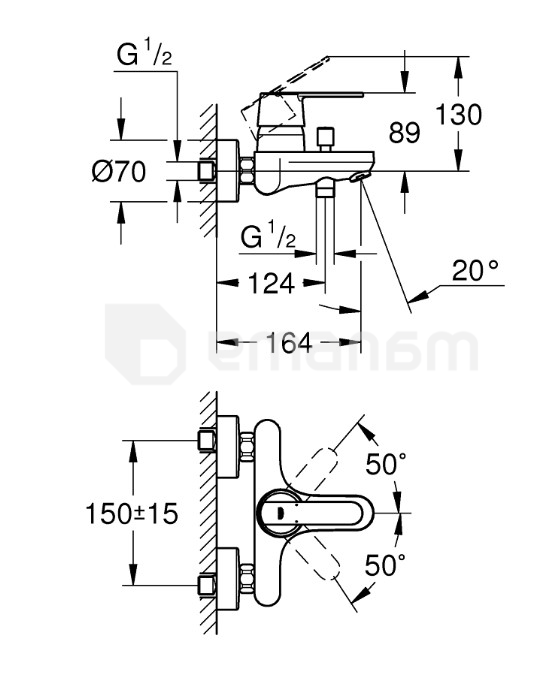 აბაზანის ონკანი Grohe GET OHM EXPOSED 32887000