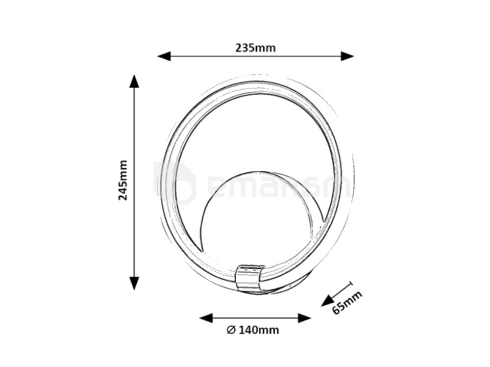 ბრა Rabalux WILLOW LED 12W 4000K 750Lm შავი 6969