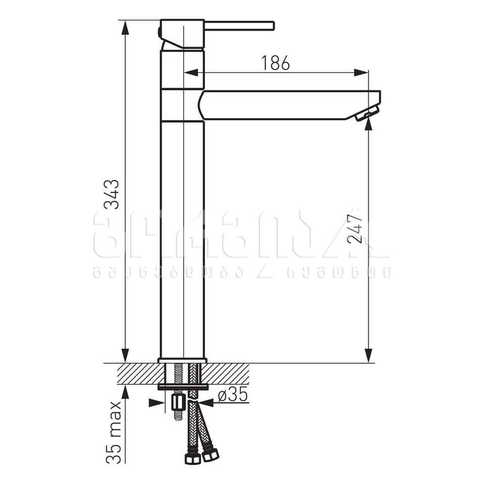 ხელსაბანის შემრევი FIESTA მაღალი BFI2L