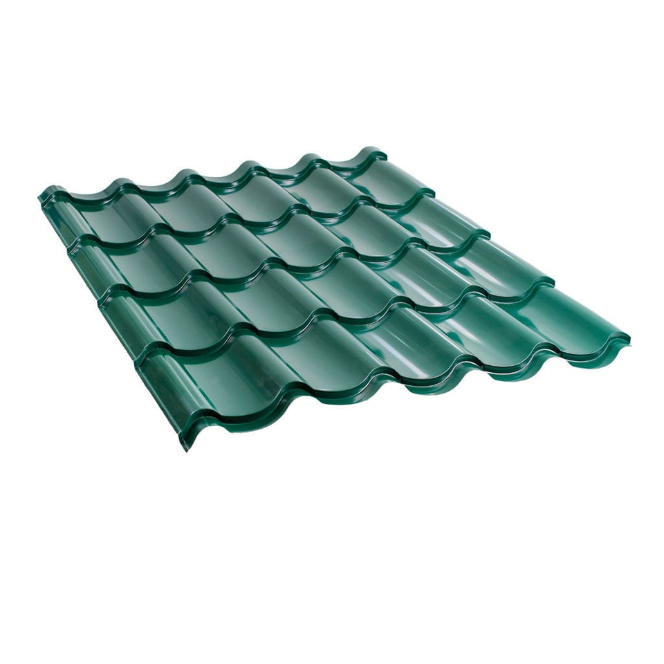 მეტალოკრამიტი ფერადი თუნუქის სახურავი 0.5X1180 პრიალა RAL 6005 NOVA