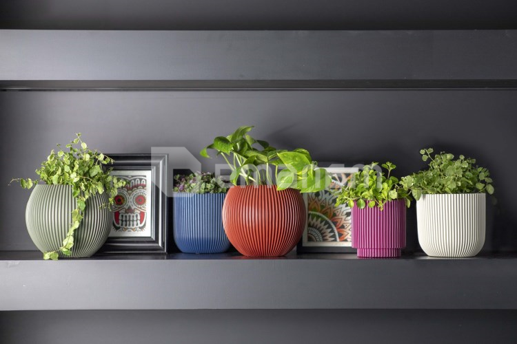 ქოთანი ყვავილის Capi Europe Vase Groove 18x15სმ წითელი