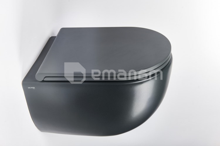 დასაკიდი უნიტაზი თავსაფრით GALASSIA Dream Matt grey 52x36 სმ