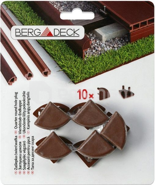 საცობი ნახევრად მრგვალი კუთხის Bergdeck BDZC04 წაბლისფერი 25x25 მმ 10 ც